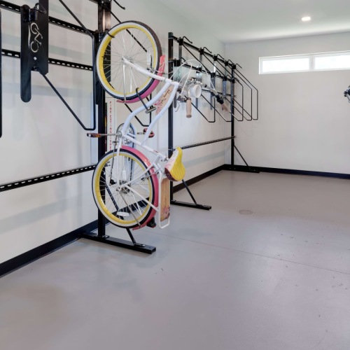 Bicycle storage racks at The Jeff on 10th, Jeffersonville apartments
