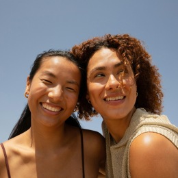 two friends outdoors