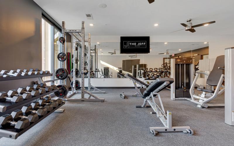 a gym with exercise equipment